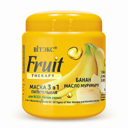 Маска питательная 3в1 Витэкс Fruit therapy Банан и масло мурумуру для всех типов волос 450 мл Маска питательная 3в1 Витэкс Fruit therapy Банан и масло мурумуру для всех типов волос 450 мл