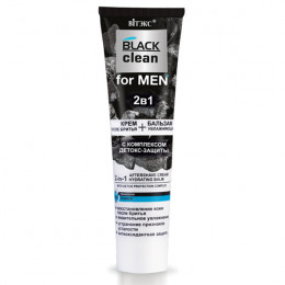 Крем после бритья+Бальзам увлажняющий 2 в 1 Витэкс Black Clean for MEN с комплексом детокс-защиты 100 мл Крем после бритья+Бальзам увлажняющий 2 в 1 Витэкс Black Clean for MEN с комплексом детокс-защиты 100 мл